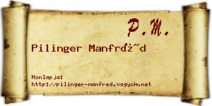 Pilinger Manfréd névjegykártya